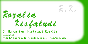rozalia kisfaludi business card