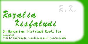 rozalia kisfaludi business card
